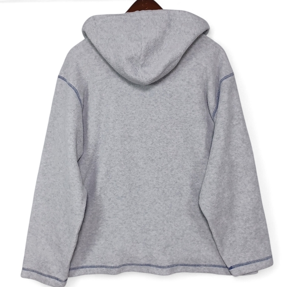 Coca-Cola Unisex Polar Bear Fleece Hoodie L Gray Cozy Holiday Graphic Pullover - Picture 2 of 10